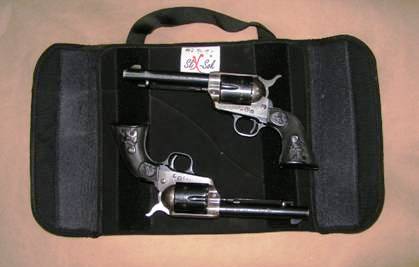 Two Gun Pistol Case with flaps open